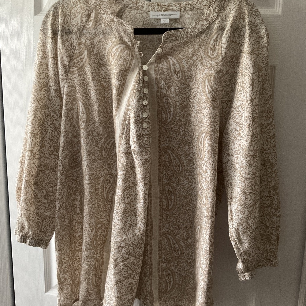 New J JILL Boho Cotton Blouse XL